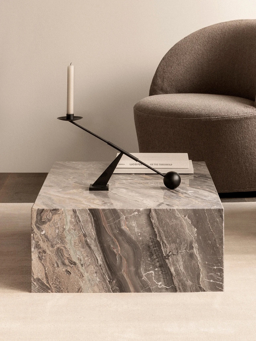 PLINTH LOW- GREY GALAXY MARBLE