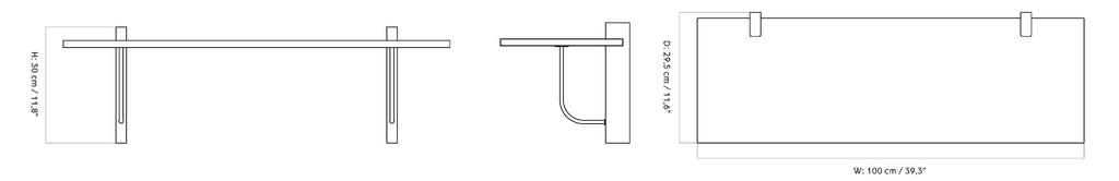 CORBEL SHELF - DARK STAINED OAK