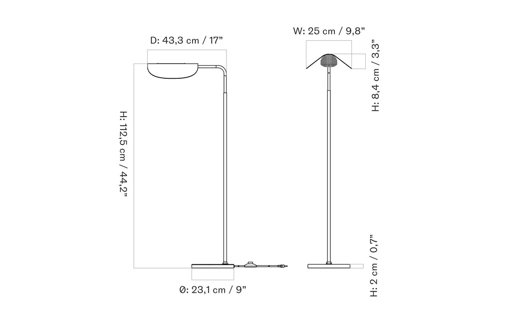 WING FLOOR LAMP - BRONZED ALUMINIUM