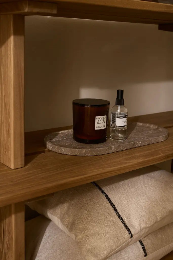 TITANIUM TREVERTINE OVAL DEKORBRETT 40X20 CM