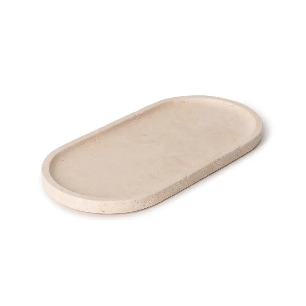 TRAVERTINE OVAL DEKORBRETT 30X15 CM