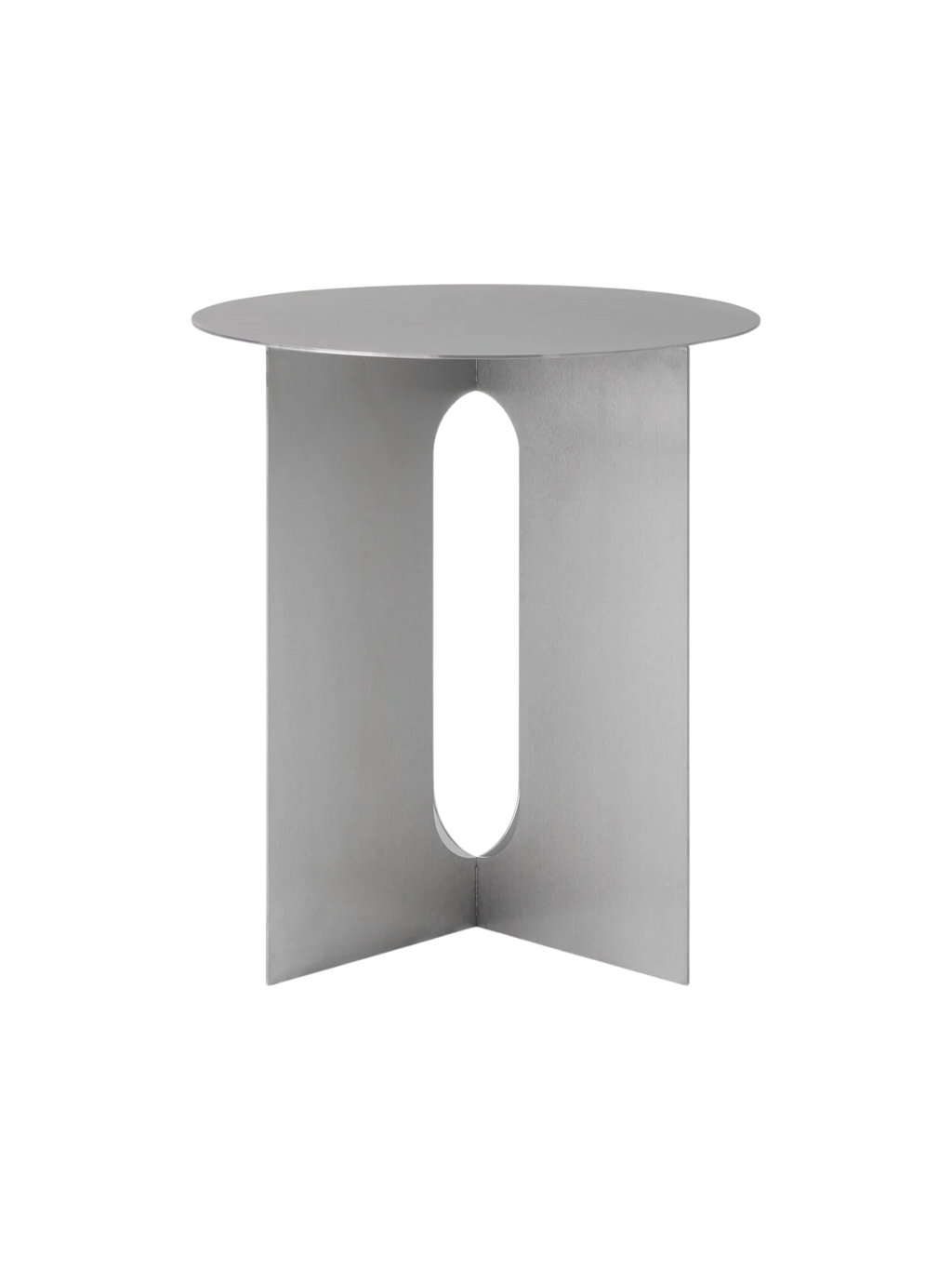 ANDROGYNE SIDE TABLE- BRUSHED STEEL