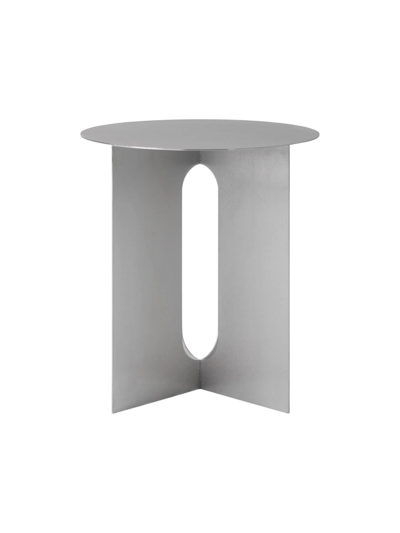 ANDROGYNE SIDE TABLE- BRUSHED STEEL