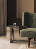 ANDROGYNE SIDE TABLE- BRUSHED STEEL